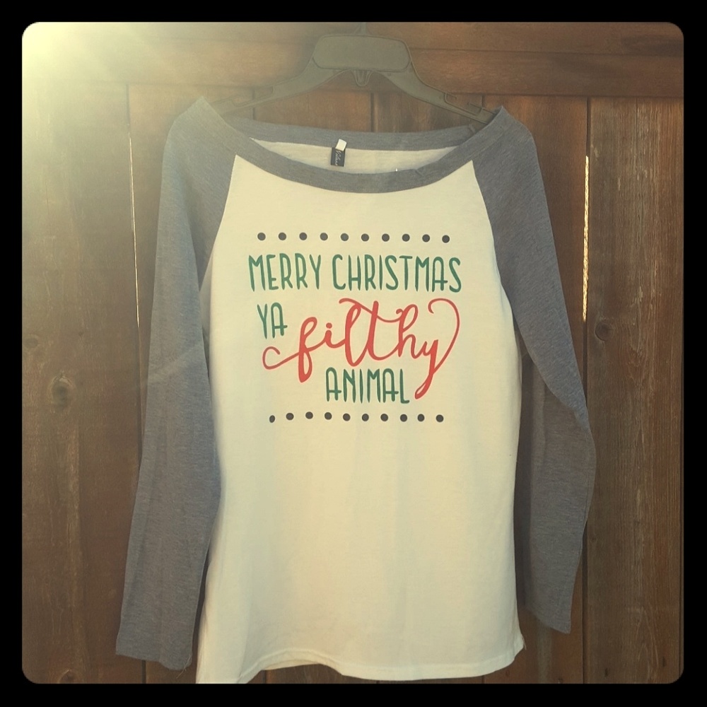 Christmas baseball graphic T