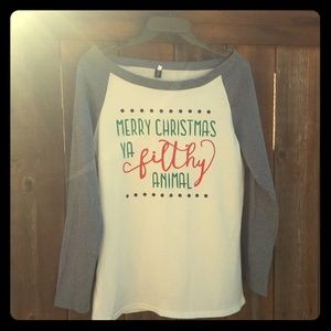 Christmas baseball graphic T