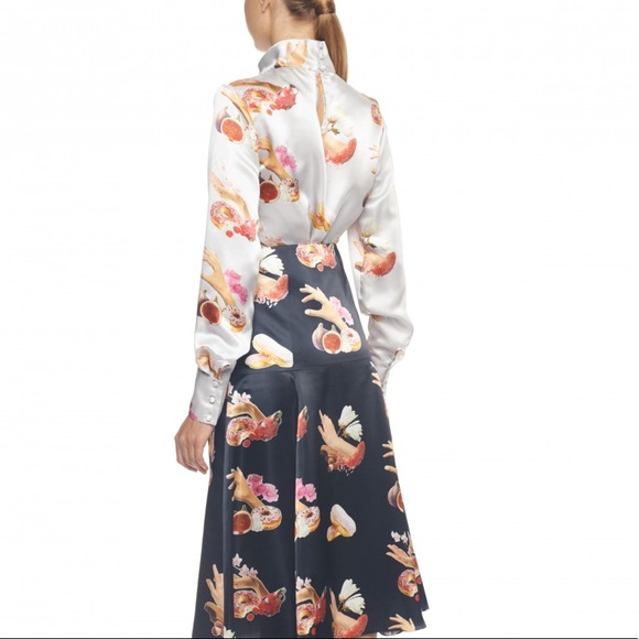 Printed Silk Blouse Sophisticated Cut - Picture 3 of 3