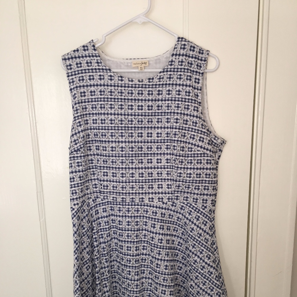 Embroidered Blue Gingham Dress