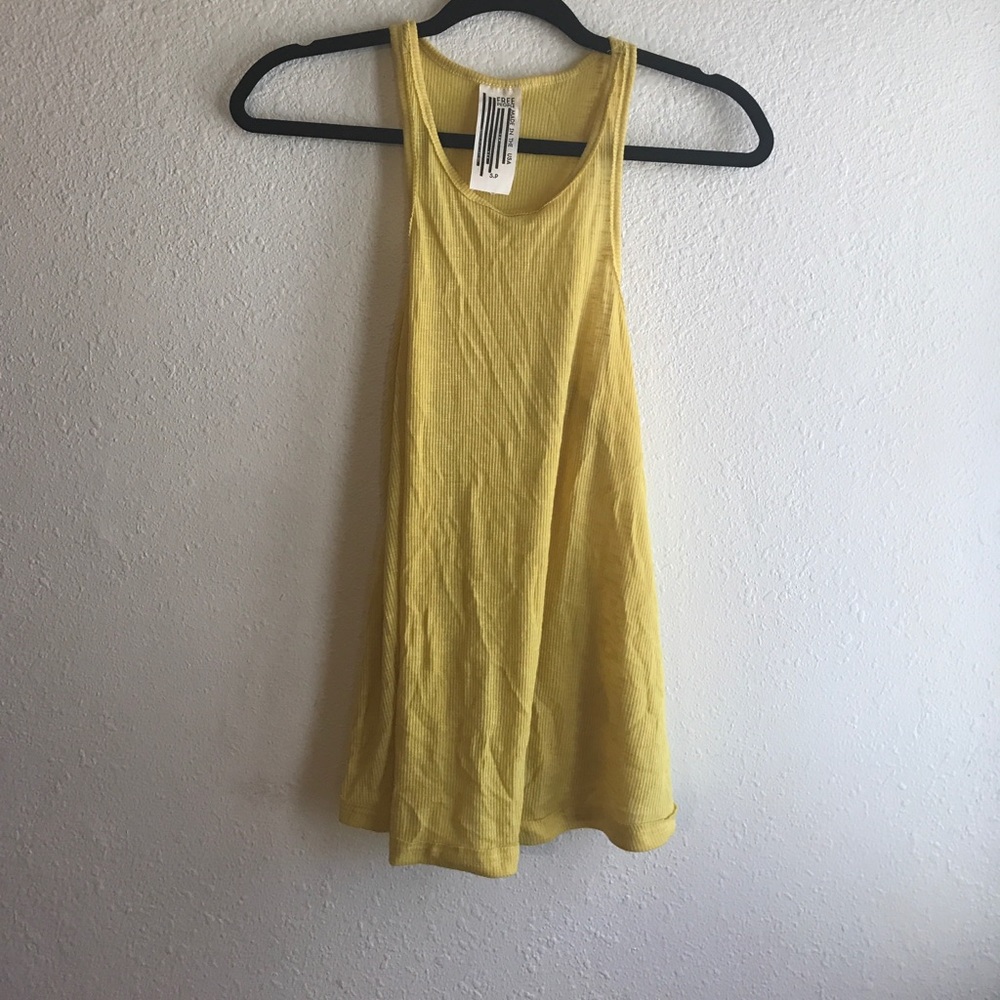 Free People yellow tank top
