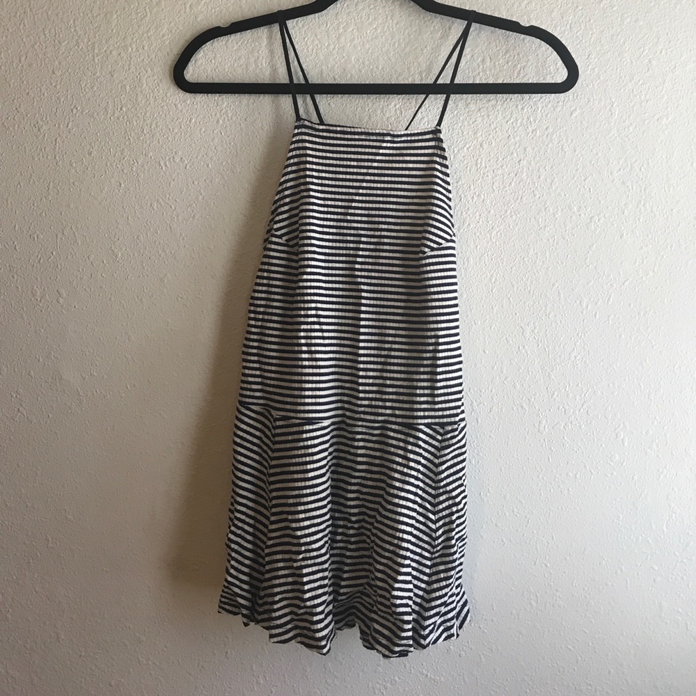 Free People blue and white stripe tank top