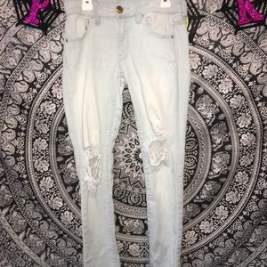 american eagle light denim size 4 ankle jeggings