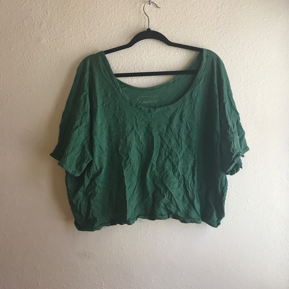 Free People green crop top