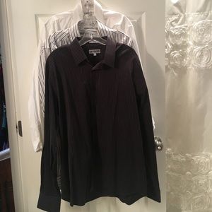 3 MENS Express Fitted Stretch dress shirts