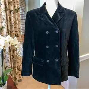HP🌹 GAP Black Velvet Double Breasted Jacket