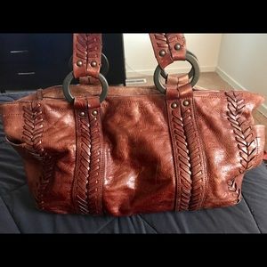 Jessica Simpson Burnished Leather Tote/Satchel