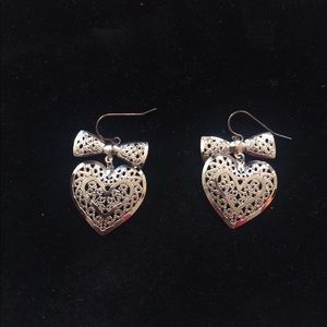 Old silver heart earrings