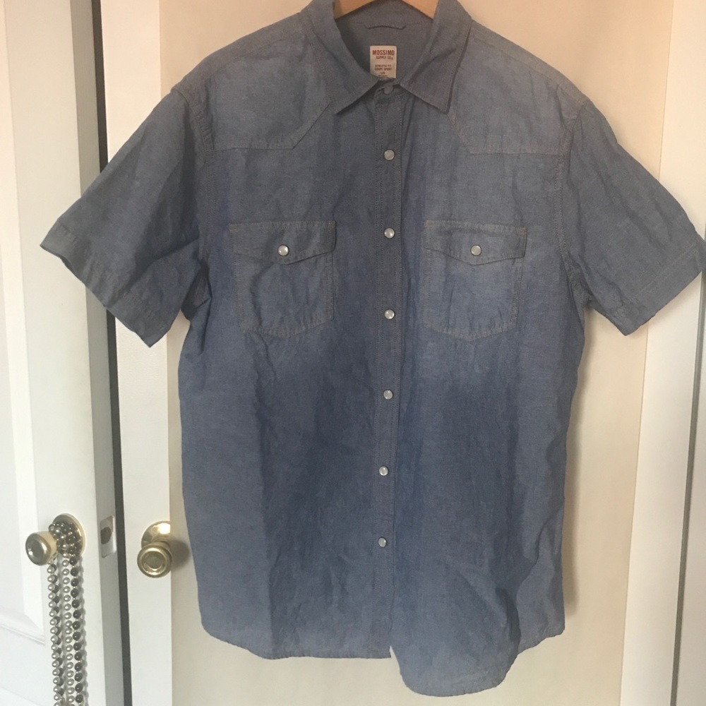 Target cotton denim ss work shirt