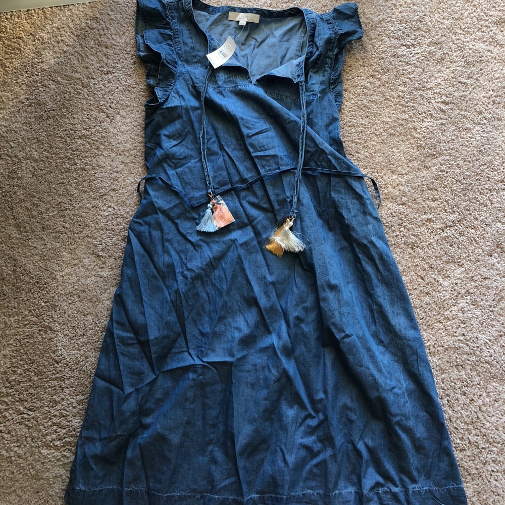 NWT LOFT Chambray Dress