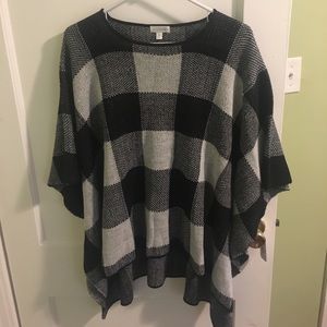 Checkered poncho
