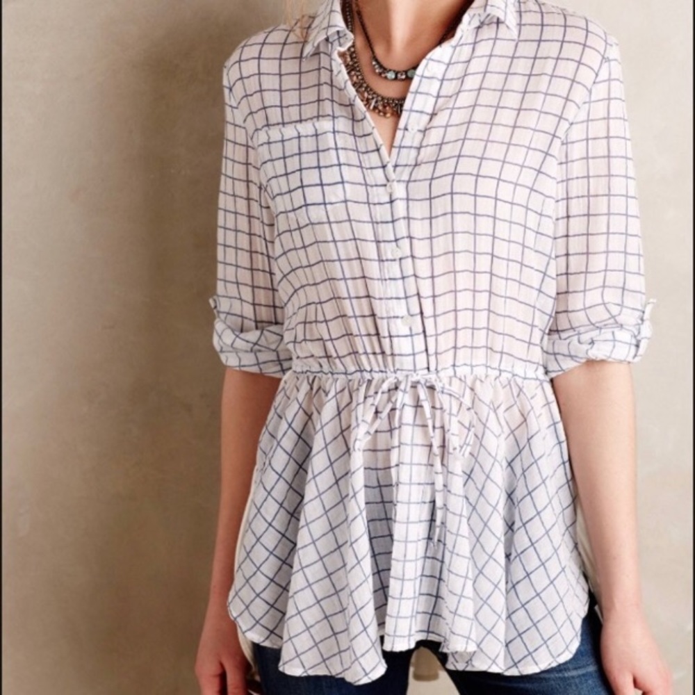 Anthropologie checkered top