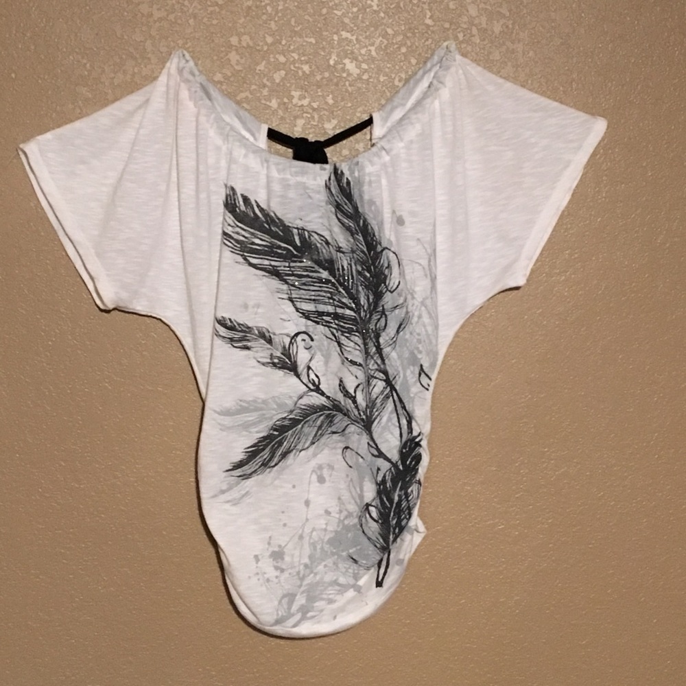 Off the shoulder open back blouse.