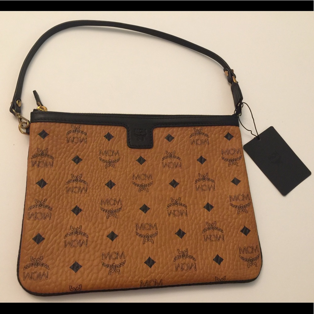 New MCM Pouch Wristlet