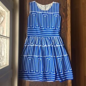 Blue And White Patterned Dress