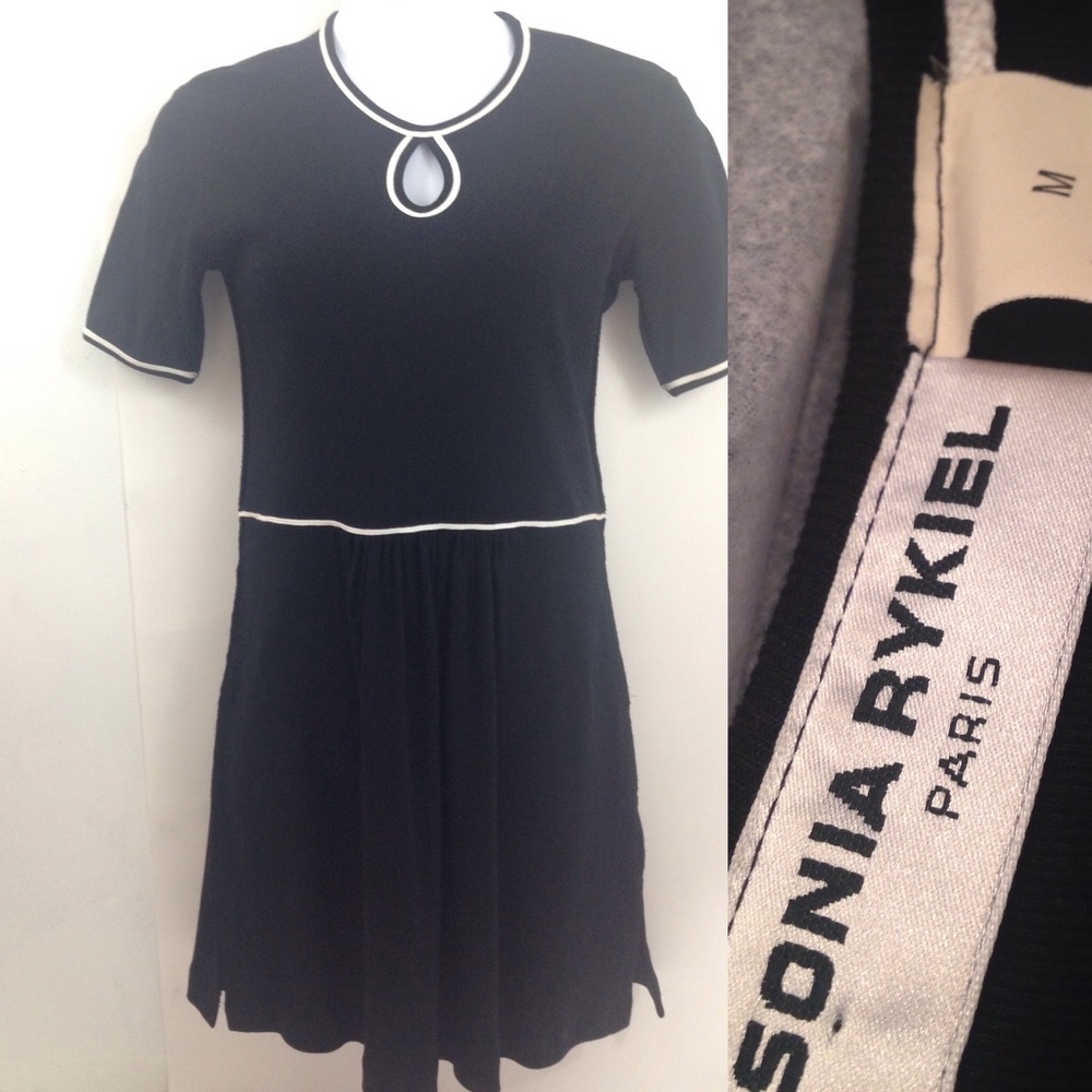 Sonia Rykiel Paris Women Black White Trim Medium