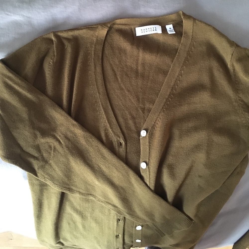 Barneys golden-olive cardigan
