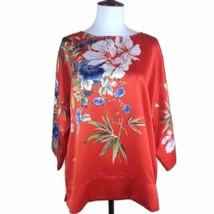 Soft Surroundings S Kimono Sleeve Silky Blouse
