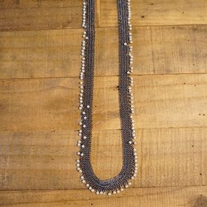 J. Crew Chain and Pearl Detail Necklace