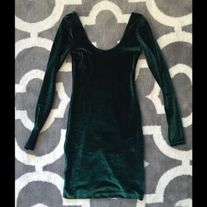 Green velvet dress