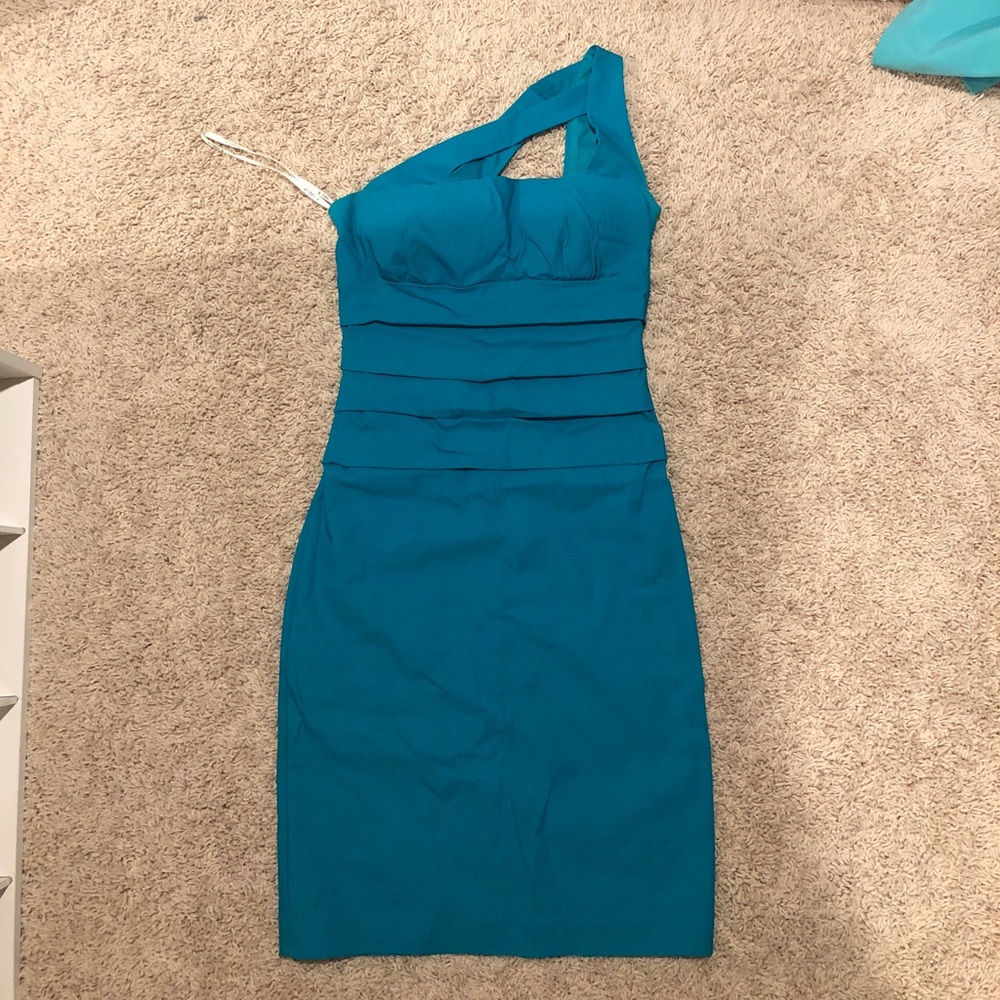 Blue one should mini cocktail dress