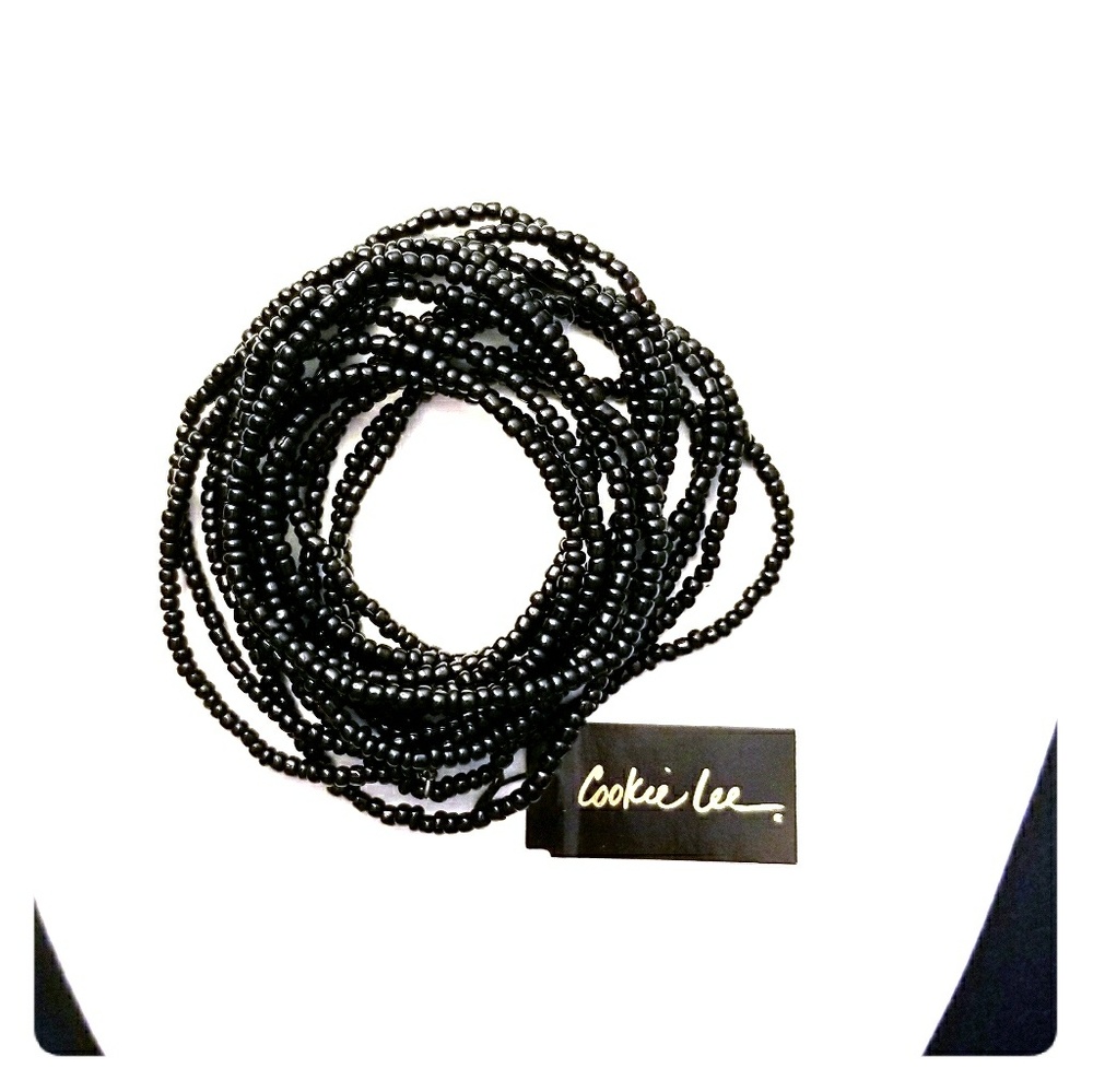 Cookie Lee set of 14 black beaded bracelets 🖤