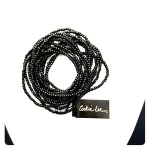 Cookie Lee set of 14 black beaded bracelets 🖤