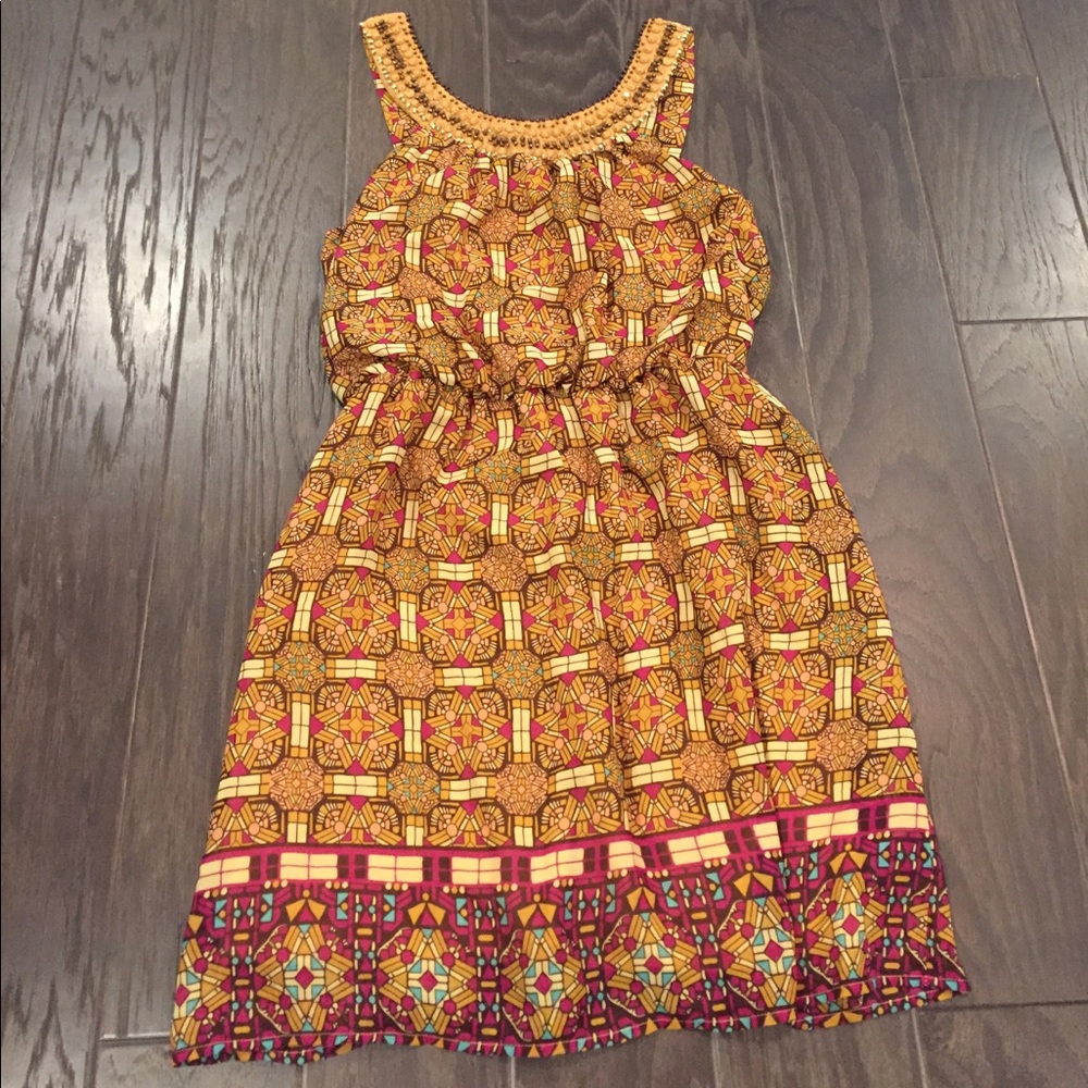 Brown and orange dress