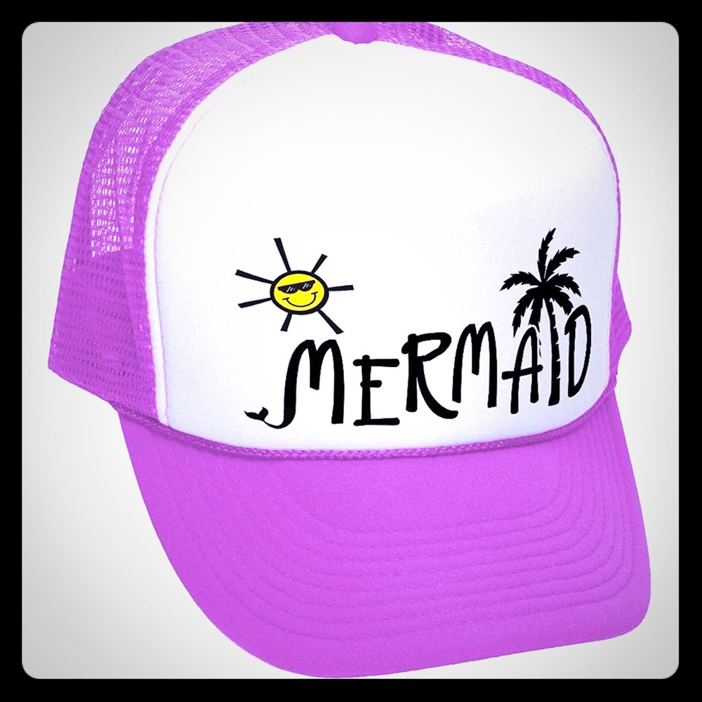 Neon Pink Mermaid Trucker Hat