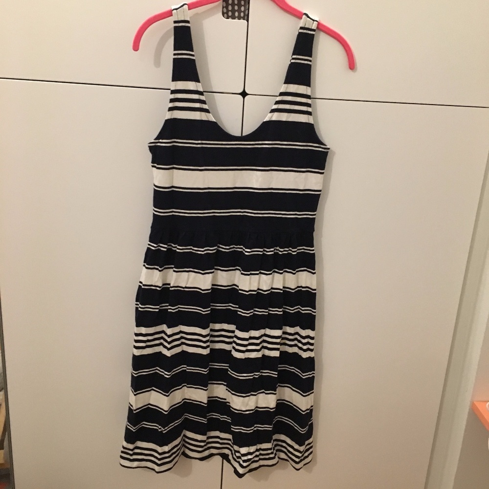 J. Crew Blue and White Striped Tank Dress Size Sma