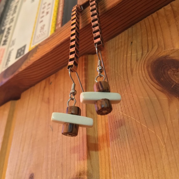 Handmade Good Wood Luck Fashion Earrings - Picture 3 of 4