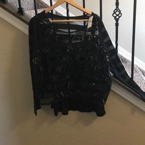 NWT Lane Bryant black sequined top size 14/16