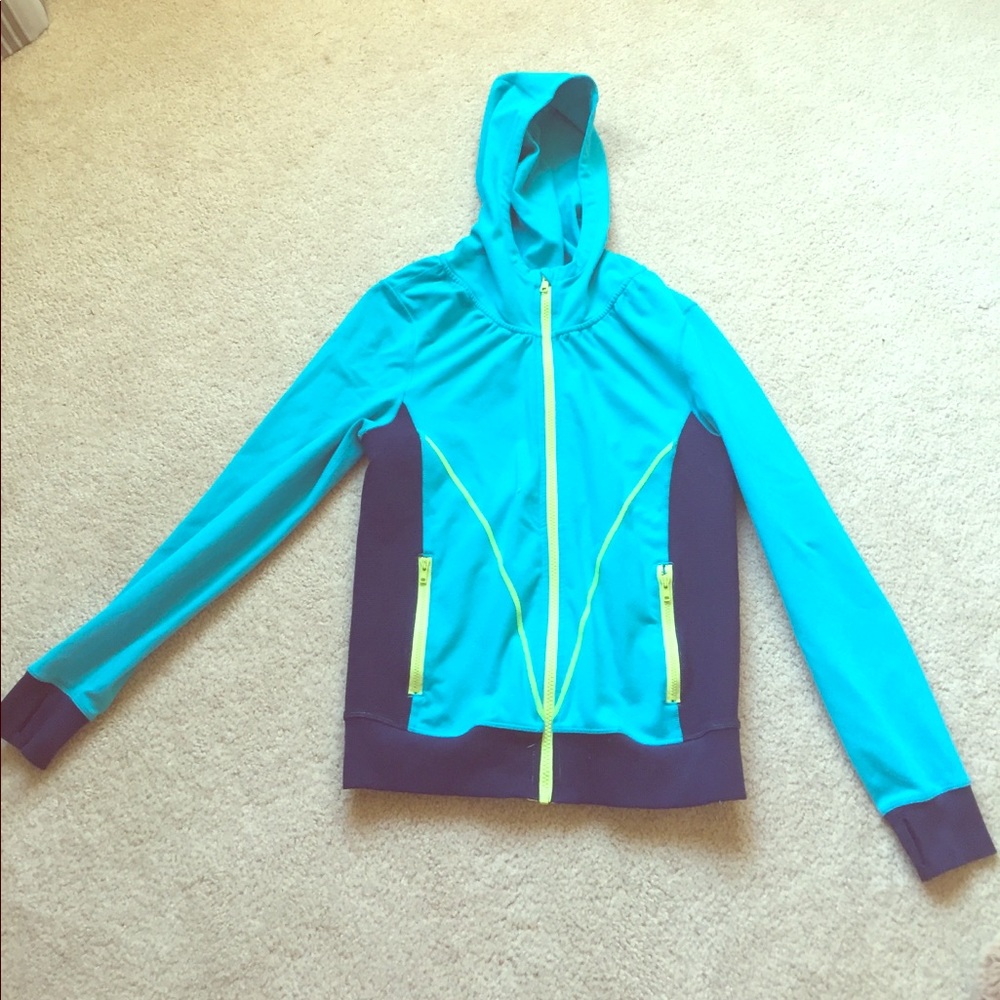 A size 12 blue and lime green jacket/sweatshirt!