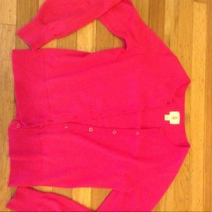 Pink lands end cardigan/sweater