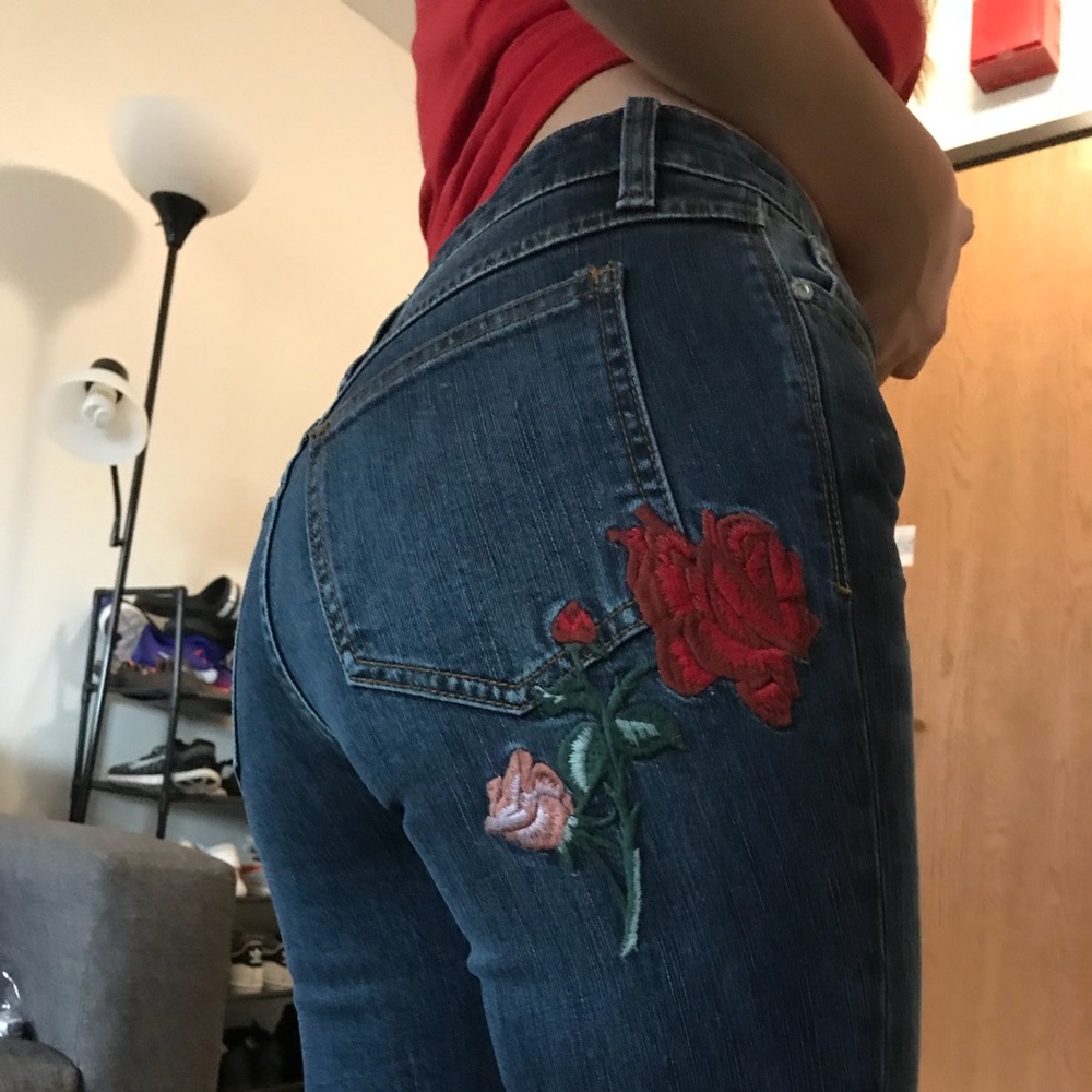 Free People Embroidered Jeans