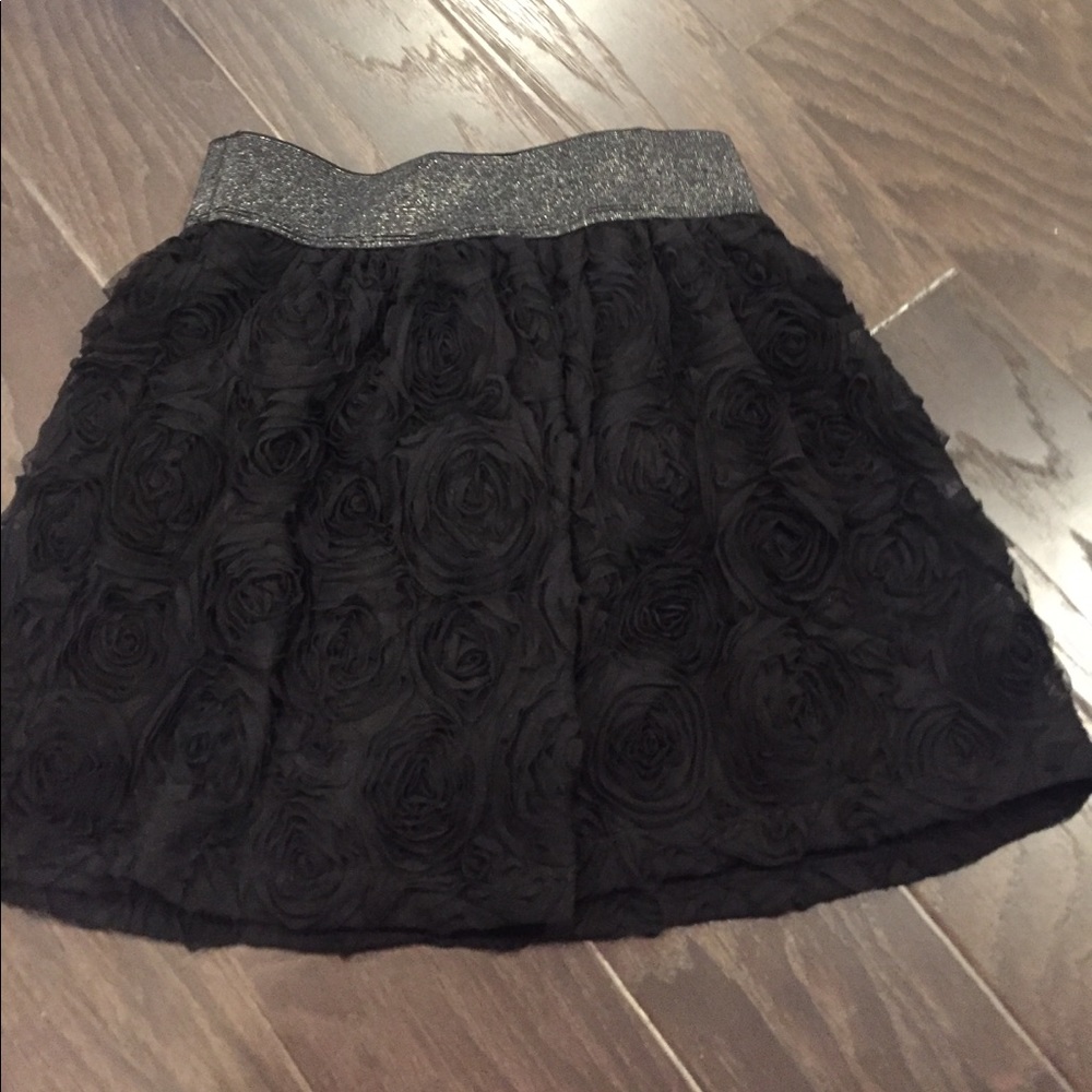 Black ruffle skirt