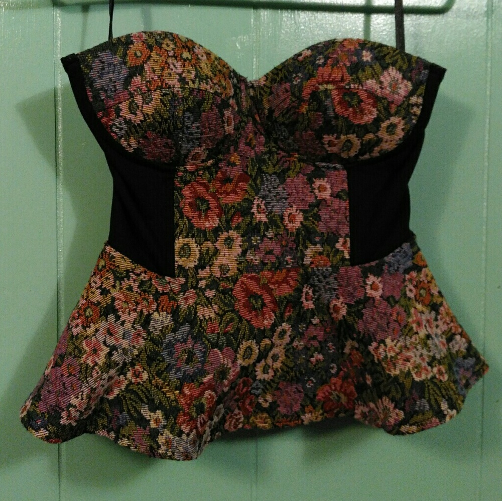 Super sexy Floral print corset club bohemian