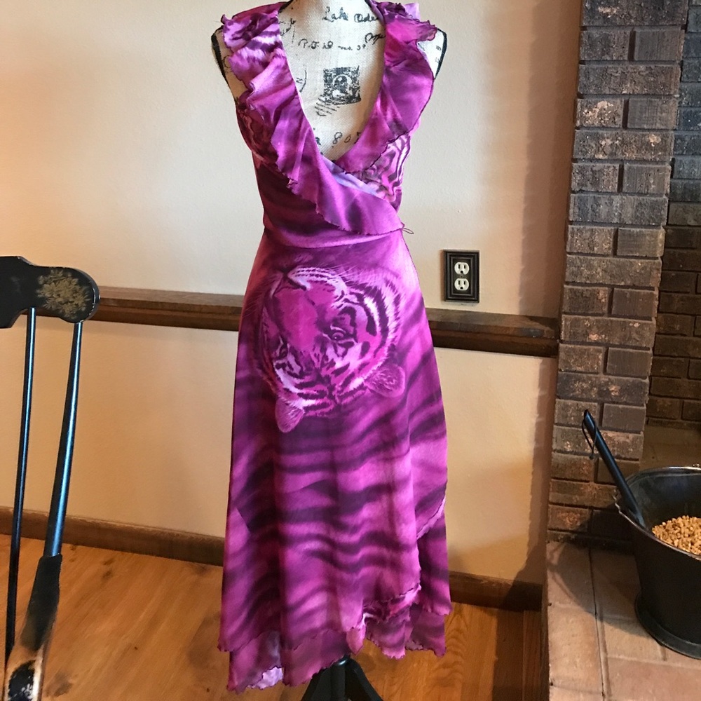 Betsy Johnson tiger wrap dress