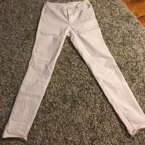 Mid rise white jeans