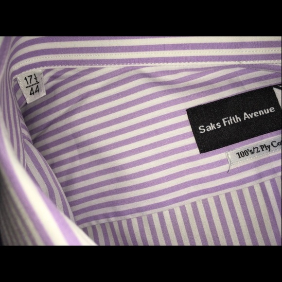 $148 Saks 5th Avenue Black Label Shirt 44 171/2 - Picture 2 of 8