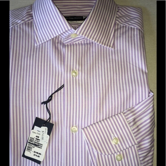 $148 Saks 5th Avenue Black Label Shirt 44 171/2 - Picture 3 of 8