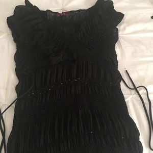 1X women’s sheer black top