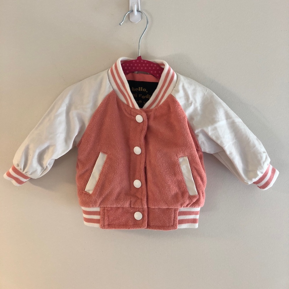 Mini Rodini Terry Baseball Jacket (Pink)