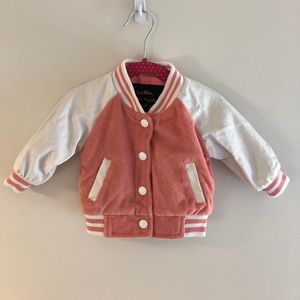 Mini Rodini Terry Baseball Jacket (Pink)