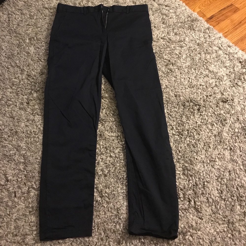 Navy blue straight leg work pants
