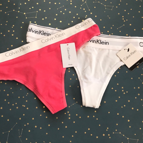 NEW! 2 pair Calvin Klein Logo Thong - Picture 4 of 5
