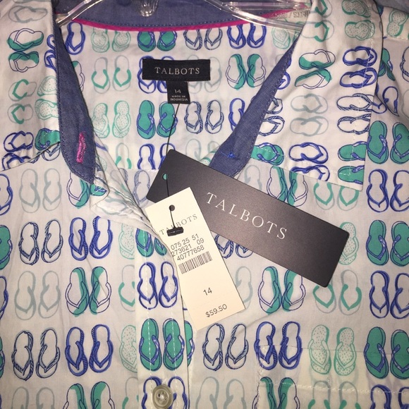 Talbots Summer Collared Button-down Tank - Picture 4 of 4