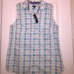 Talbots Summer Collared Button-down Tank