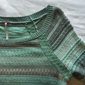 Free People mint green and taupe pullover sweater