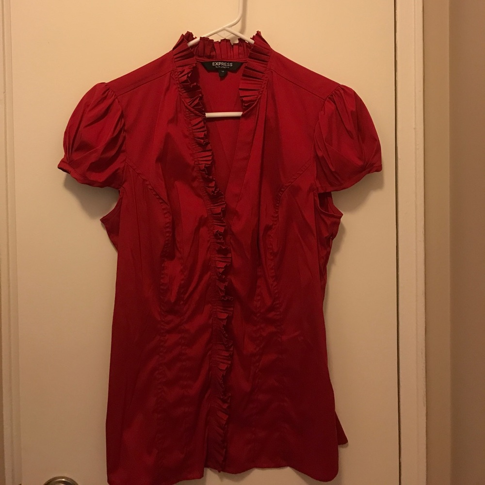 Short sleeve hot pink blouse